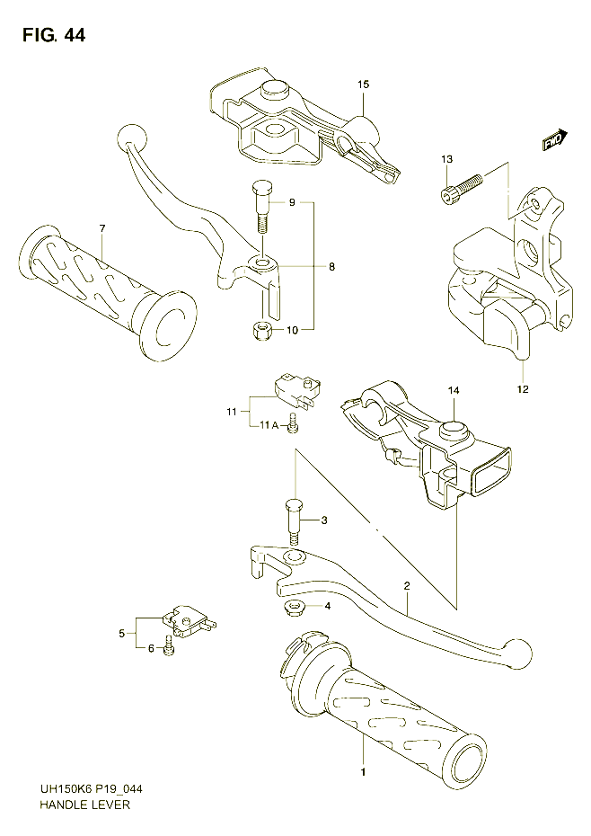 ENSEMBLE LEVIERS POIGNEES POUR SUZUKI BURGMAN 150 2006 POUR SUZUKI BURGMANUH150K6