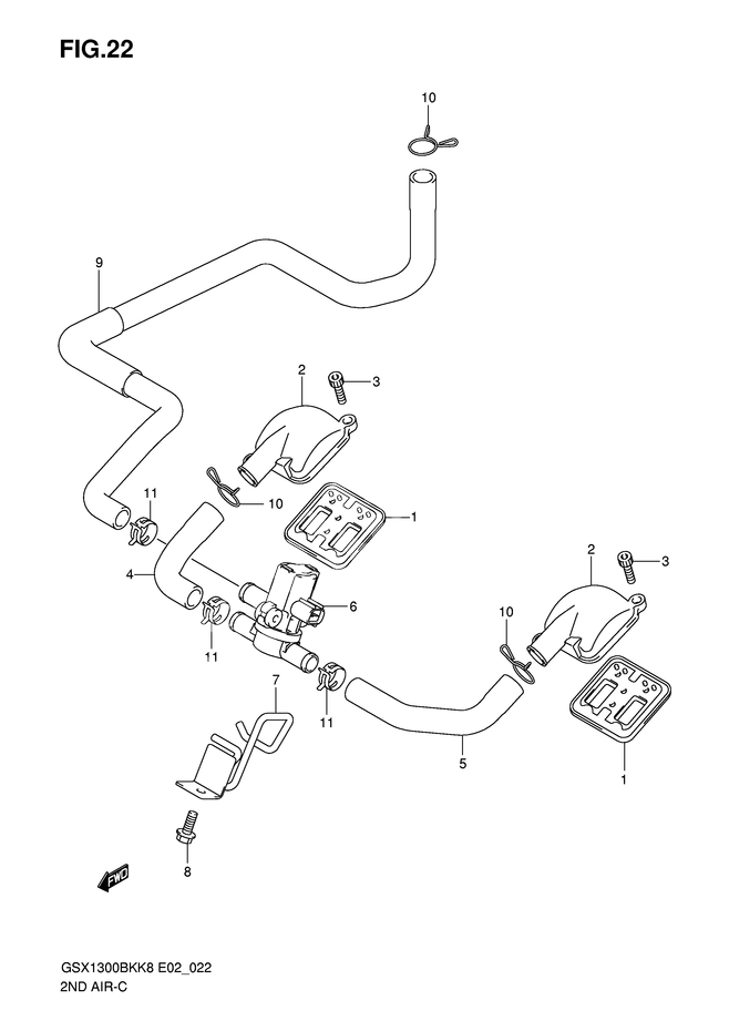 SYSTEME DE RECYCLAGE GAZ DECHAPPEMENT POUR B KING 1300GSX1300BKU2K8 2009
