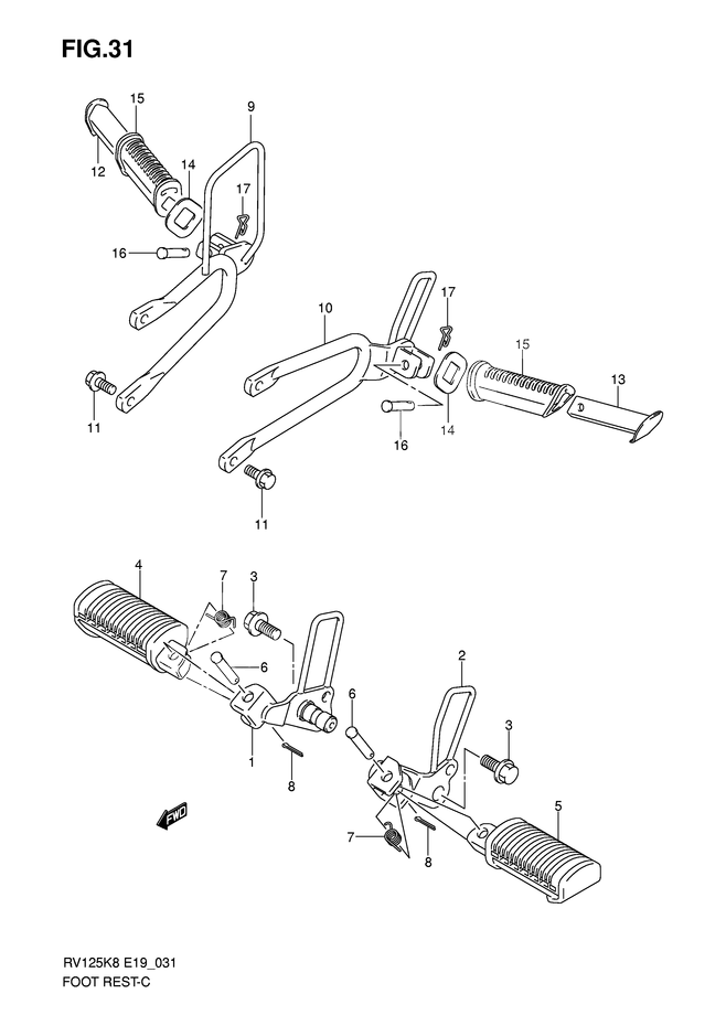 REPOSE PIEDS POUR VAN VAN 125RV125L0 2010