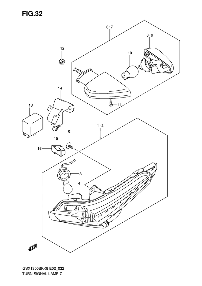 CLIGNOTANTS POUR B KING 1300GSX1300BKAU2K8 2012