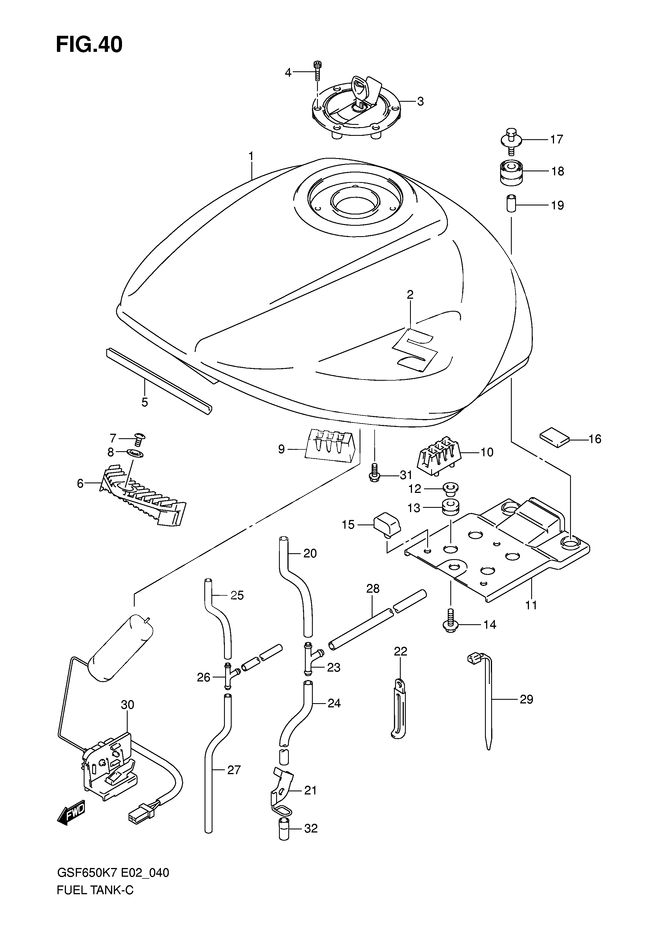 RESERVOIR DESSENCE POUR BANDIT 650GSF650K8 2008