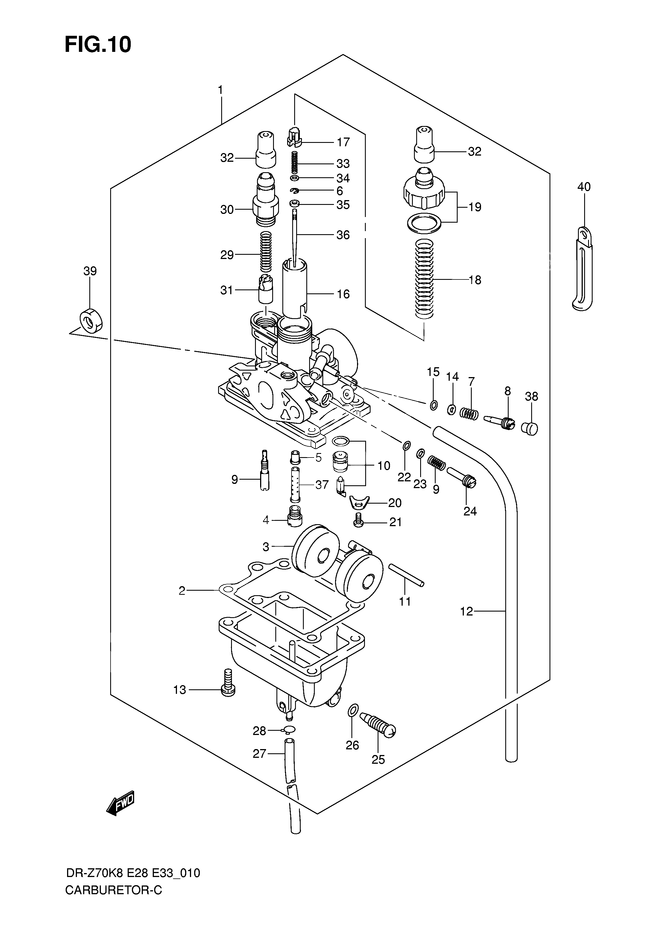 CARBURATEUR POUR SUZUKI DR ZDR Z70L0 2010