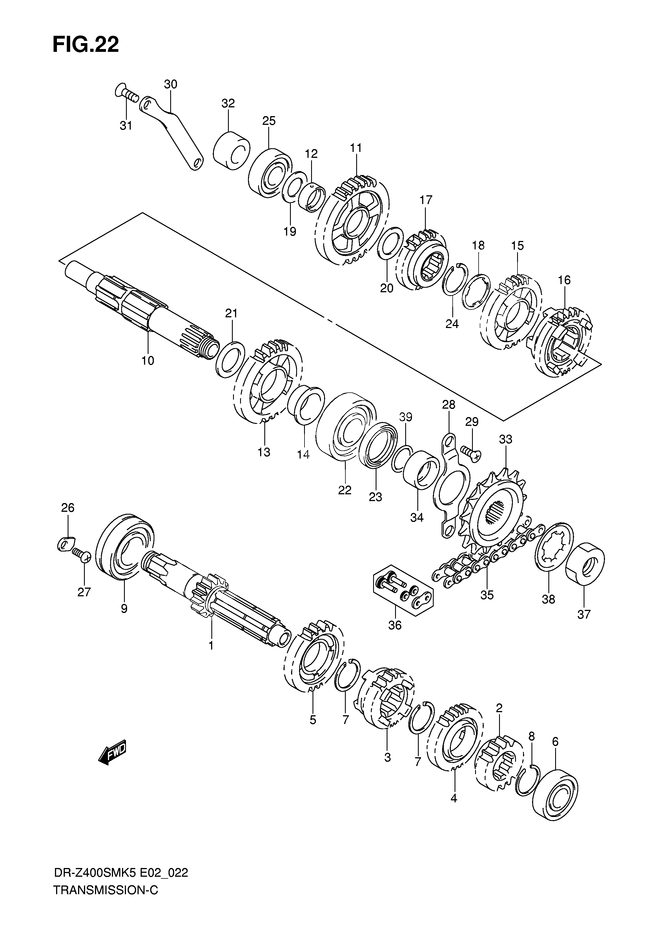 TRANSMISSION POUR SUZUKI DR ZDR Z400SMK7 2007