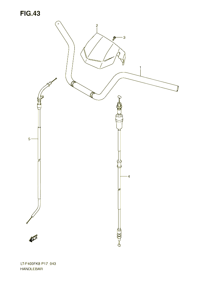 GUIDON P17 POUR SUZUKI EIGER 400 2009 POUR KINGQUAD 400 4WD LT F400FK9