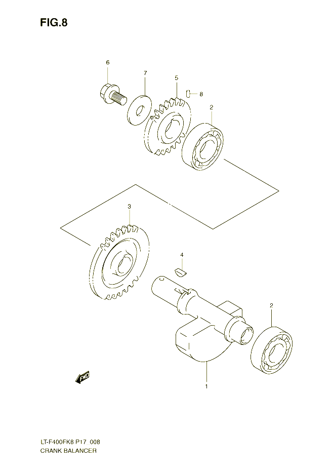 BALANCIER POUR SUZUKI EIGER 400 2009 POUR KINGQUAD 400 4WD LT F400FK9
