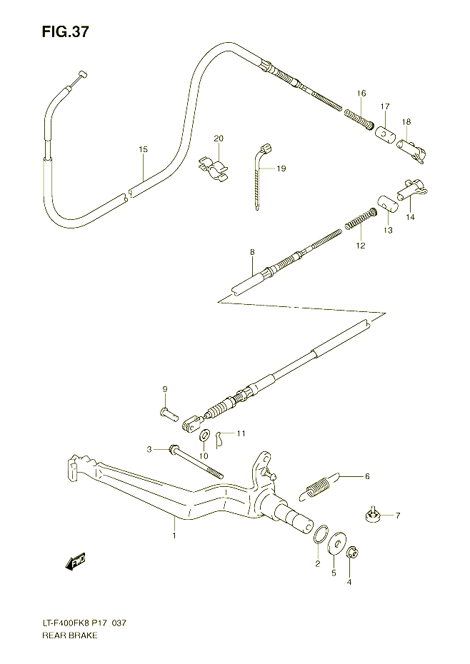 FREIN ARRIERE POUR SUZUKI EIGER 400 2009 POUR KINGQUAD 400 4WD LT F400FK9