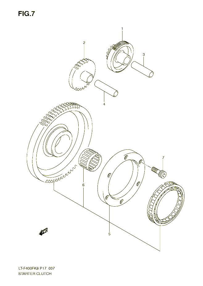 ROUE LIBRE DE DEMARREUR POUR SUZUKI EIGER 400 2009 POUR KINGQUAD 400 4WD LT F400FK9