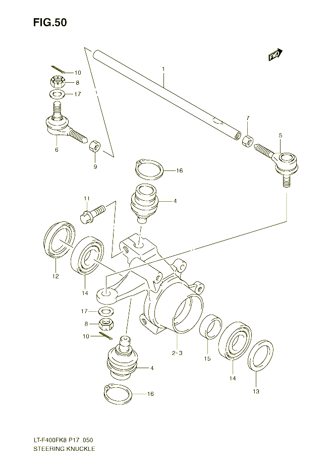 BIELLETTES DE DIRECTION MOYEU POUR SUZUKI EIGER 400 2009 POUR KINGQUAD 400 4WD LT F400FK9