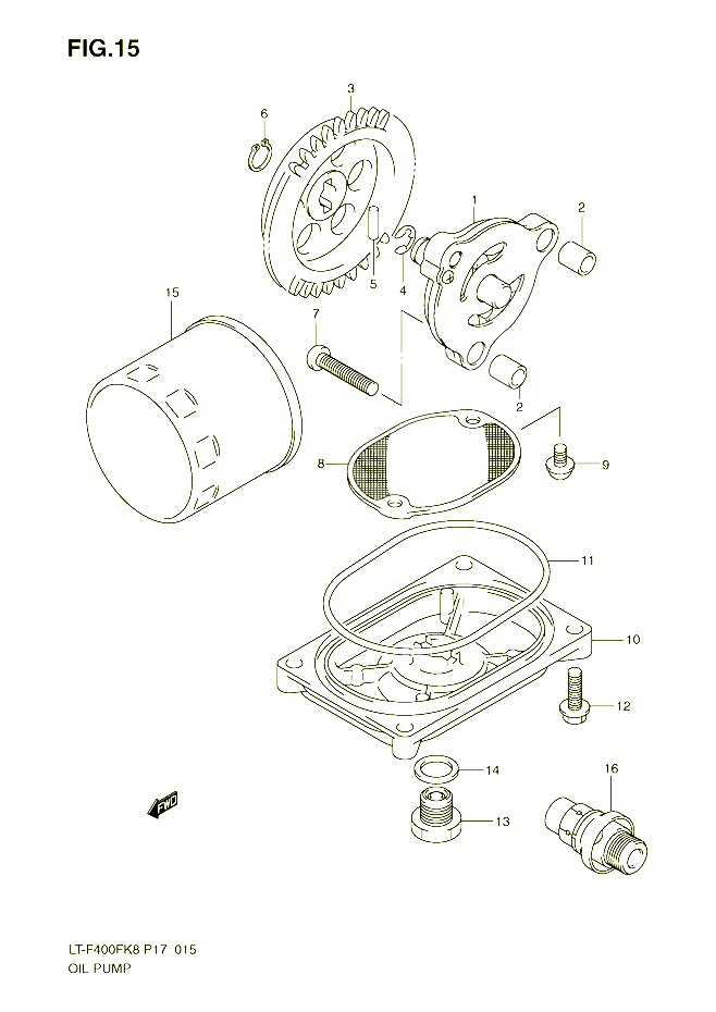 POMPE A HUILE POUR SUZUKI EIGER 400 2009 POUR KINGQUAD 400 4WD LT F400FK9