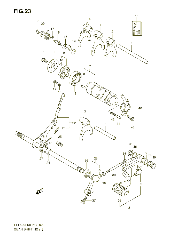 ENSEMBLE DE SELECTION DE VITESSES 1 POUR SUZUKI EIGER 400 2009 POUR KINGQUAD 400 4WD LT F400FK9