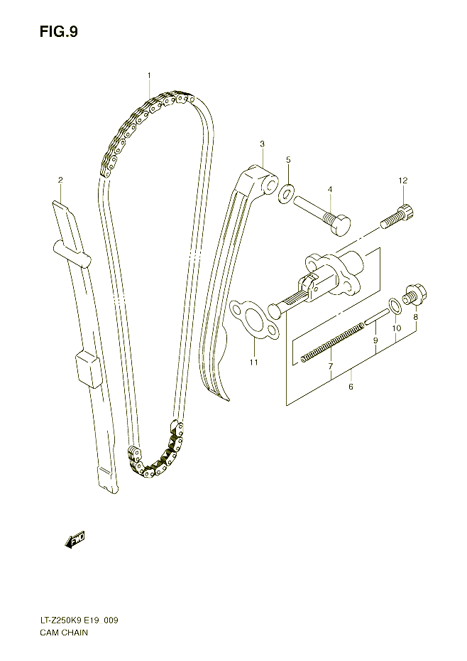 DISTRIBUTION POUR SUZUKI QUADSPORT 250 2010 POUR SUZUKI QUADSPORTLT Z250K9