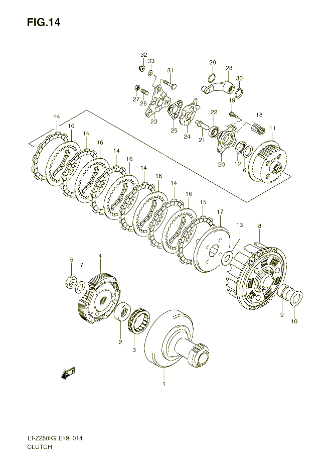 EMBRAYAGE POUR SUZUKI QUADSPORT 250 2010 POUR SUZUKI QUADSPORTLT Z250K9