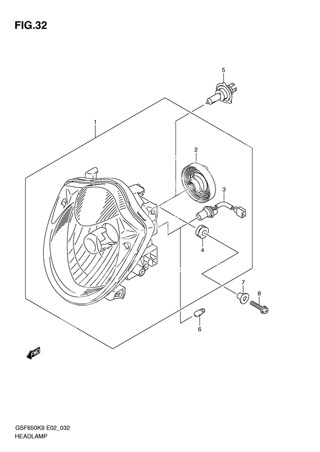 PHARE POUR BANDIT 650GSF650SAK9 2009