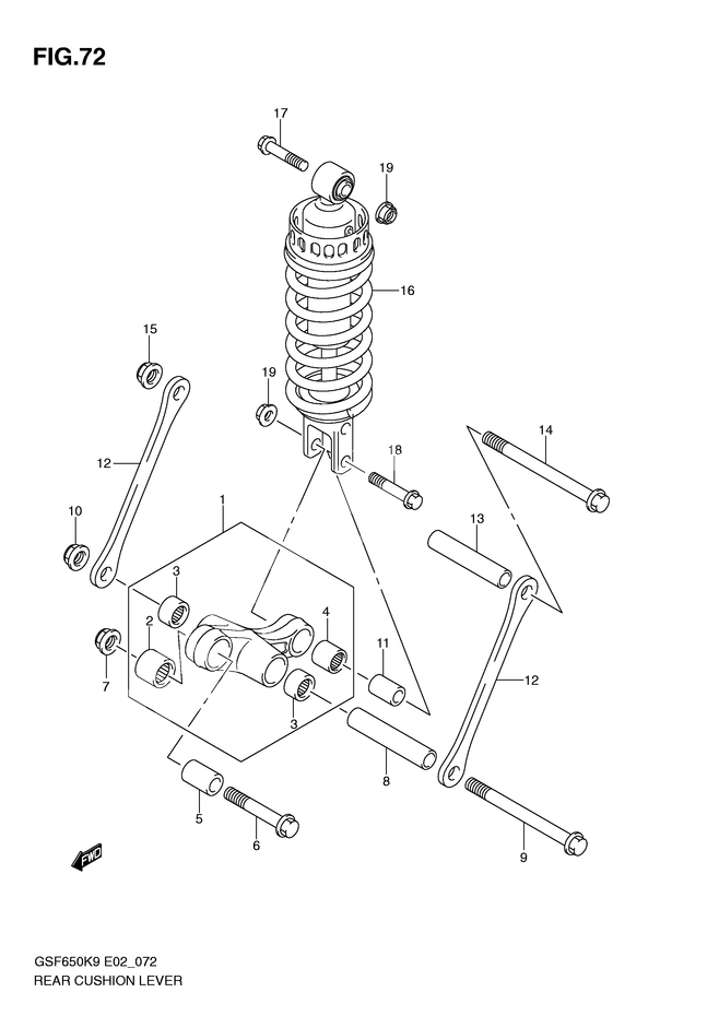 BIELLETTE DE SUSPENSION ARRIERE POUR BANDIT 650GSF650SK9 2009