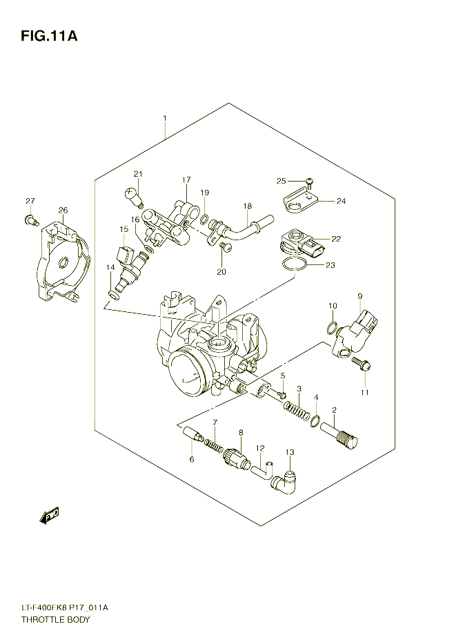CORPS DE PAPILLON LT F400FL0 POUR SUZUKI EIGER 400 2009 POUR KINGQUAD 400 4WD LT F400FK9