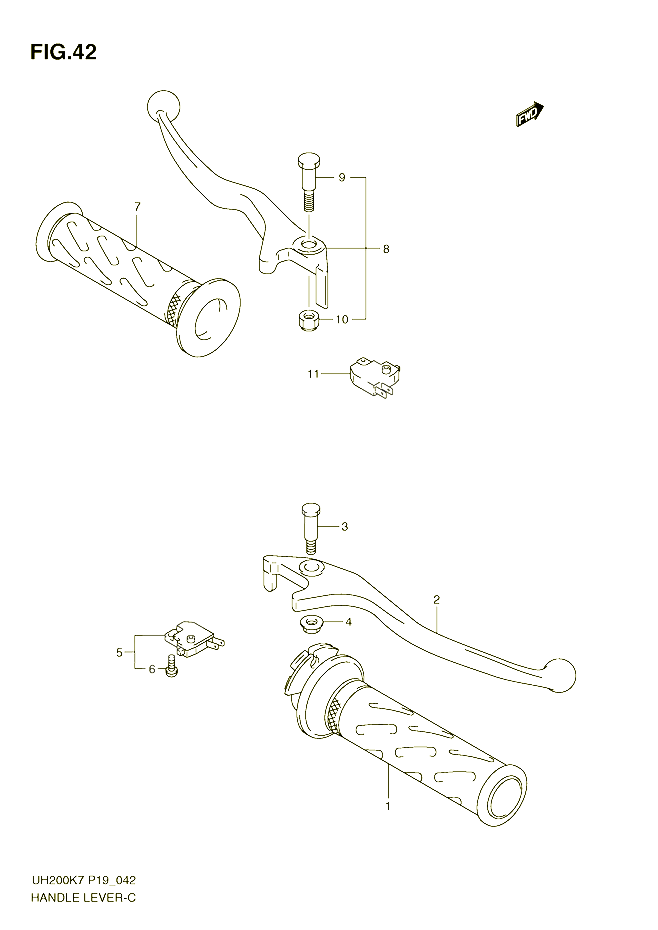ENSEMBLE LEVIERS POIGNEES POUR SUZUKI BURGMAN 200 2008 POUR SUZUKI BURGMANUH200GK8