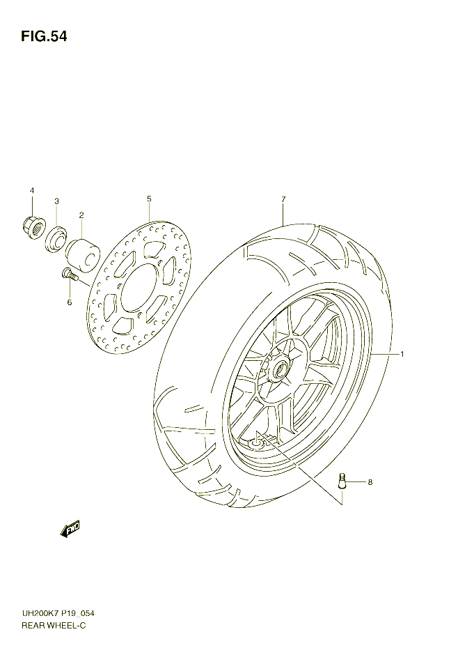 ROUE ARRIERE POUR SUZUKI BURGMAN 200 2008 POUR SUZUKI BURGMANUH200GK8