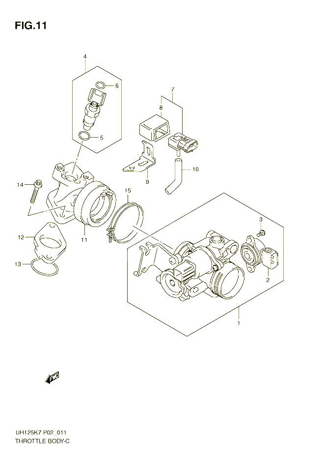 ENSEMBLE INJECTION POUR SUZUKI BURGMAN 125 2011 POUR BURGMAN 125 UH125K7