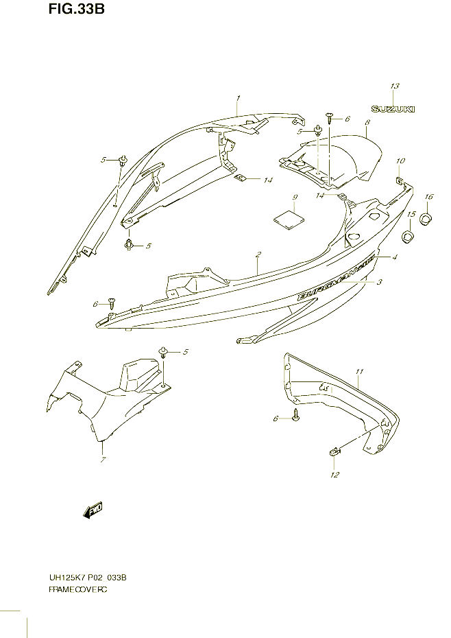 CARENAGES MODEL K9 POUR SUZUKI BURGMAN 125 2012 POUR BURGMAN 125 UH125K7