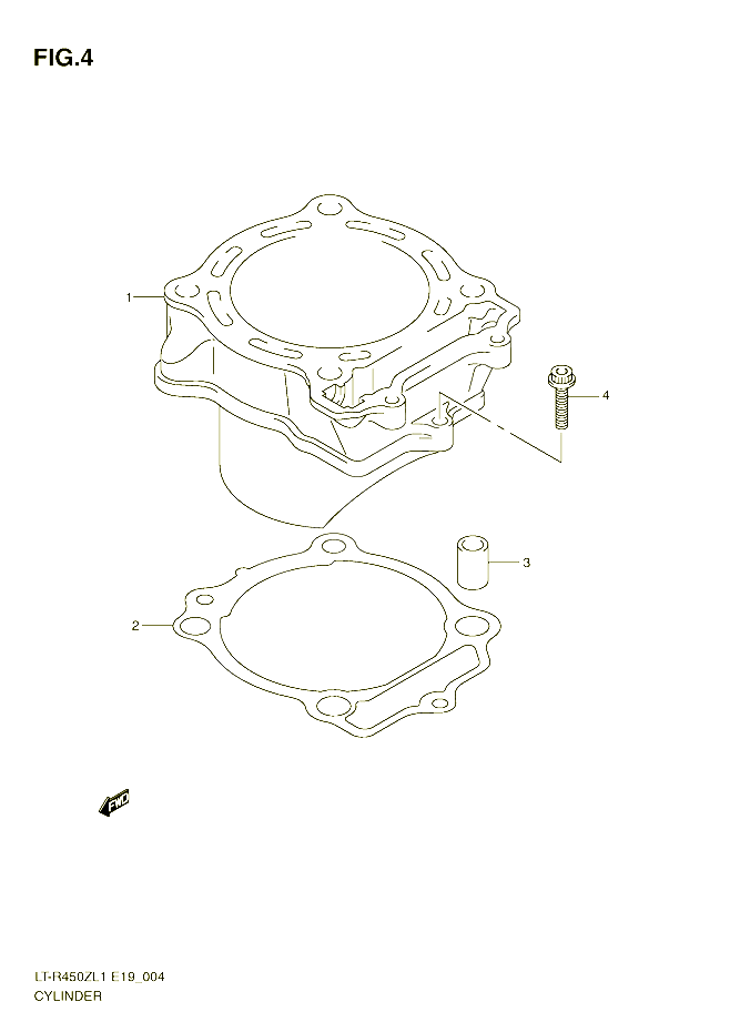 CYLINDRE POUR SUZUKI QUADRACER 450 2011 POUR SUZUKI QUADRACERLT R450L1