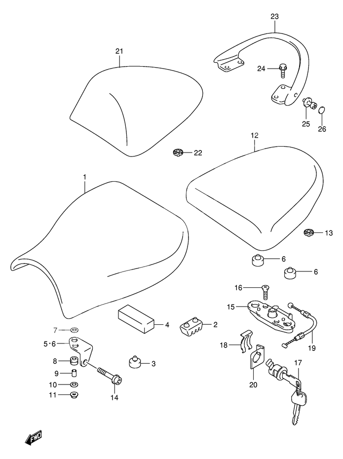 SELLE POUR HAYABUSA 1300GSX1300RY 2000
