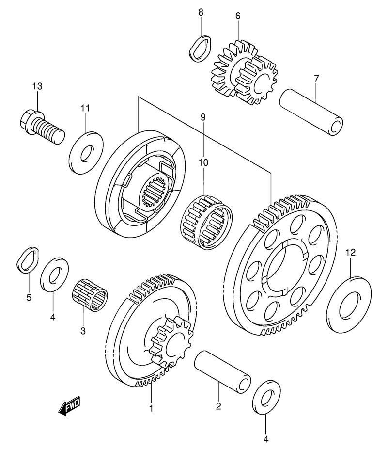 ROUE LIBRE DE DEMARREUR POUR HAYABUSA 1300GSX1300RK2 2002