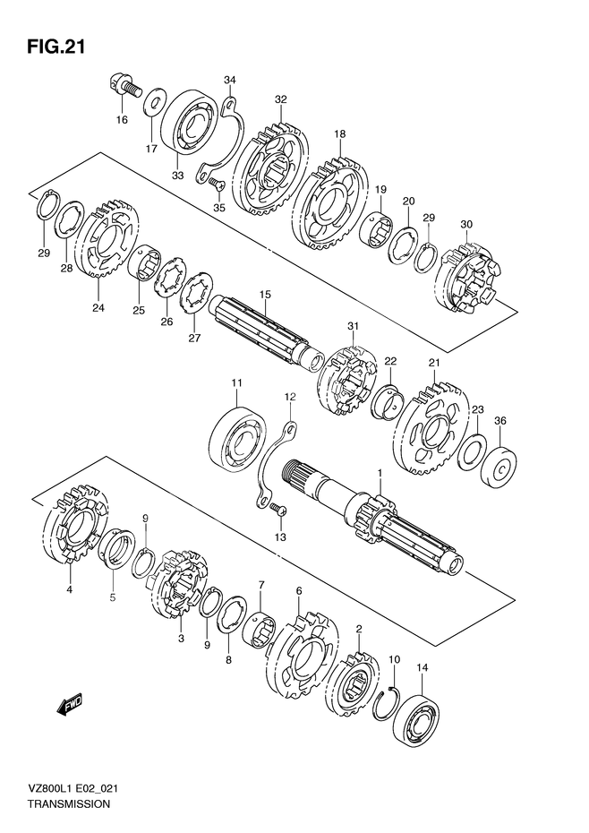 TRANSMISSION POUR MARAUDER 800VZ800L1 2011