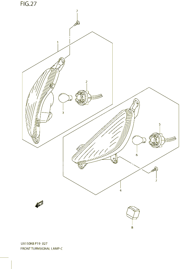 CLIGNOTANTS AVANT POUR SUZUKI SIXTEEN 150 2008 POUR SUZUKI SIXTEENUX150K8 