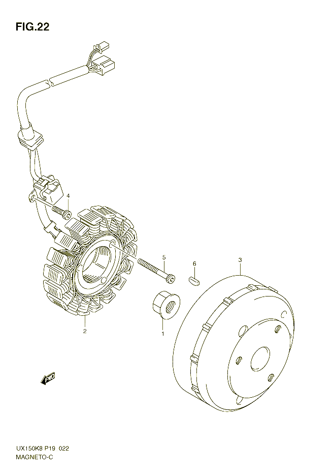ALLUMAGE ROTOR STATOR POUR SUZUKI SIXTEEN 150 2008 POUR SUZUKI SIXTEENUX150K8 