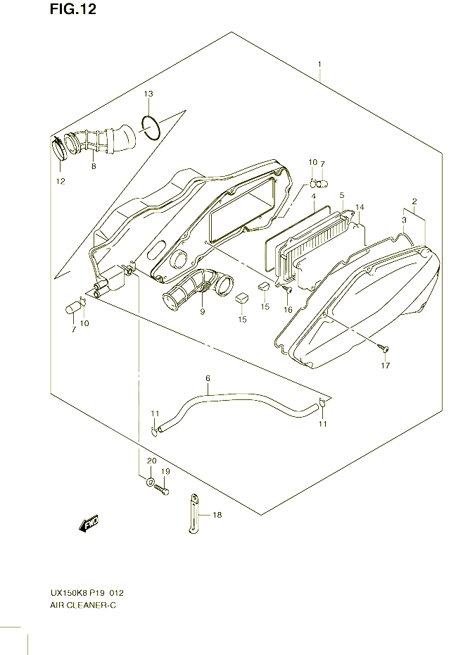 FILTRE A AIR POUR SUZUKI SIXTEEN 150 2010 POUR SUZUKI SIXTEENUX150K8 