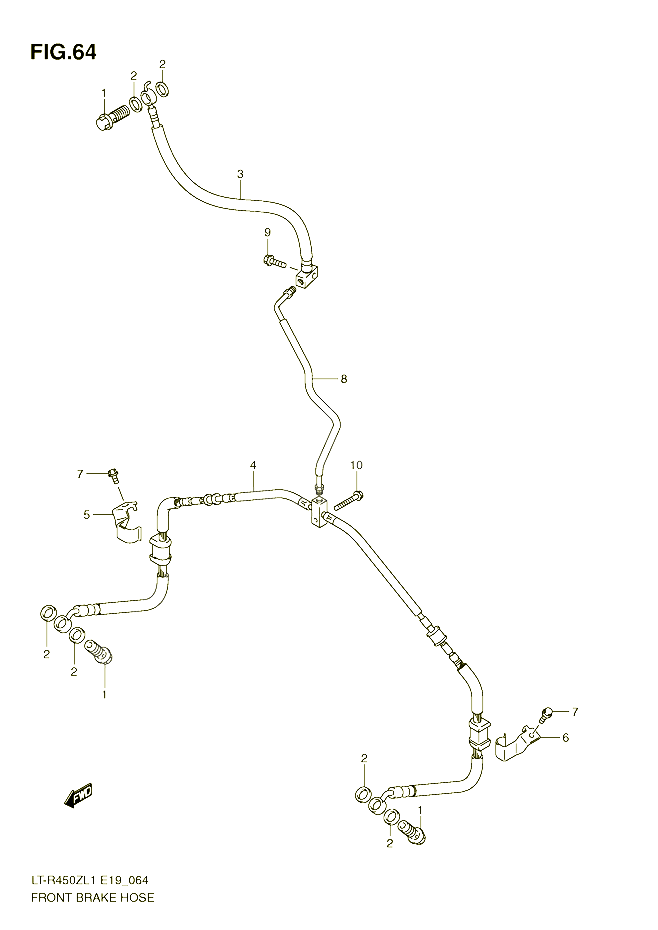 DURITE DE FREIN AVANT POUR SUZUKI QUADRACER 450 2011 POUR SUZUKI QUADRACERLT R450L1