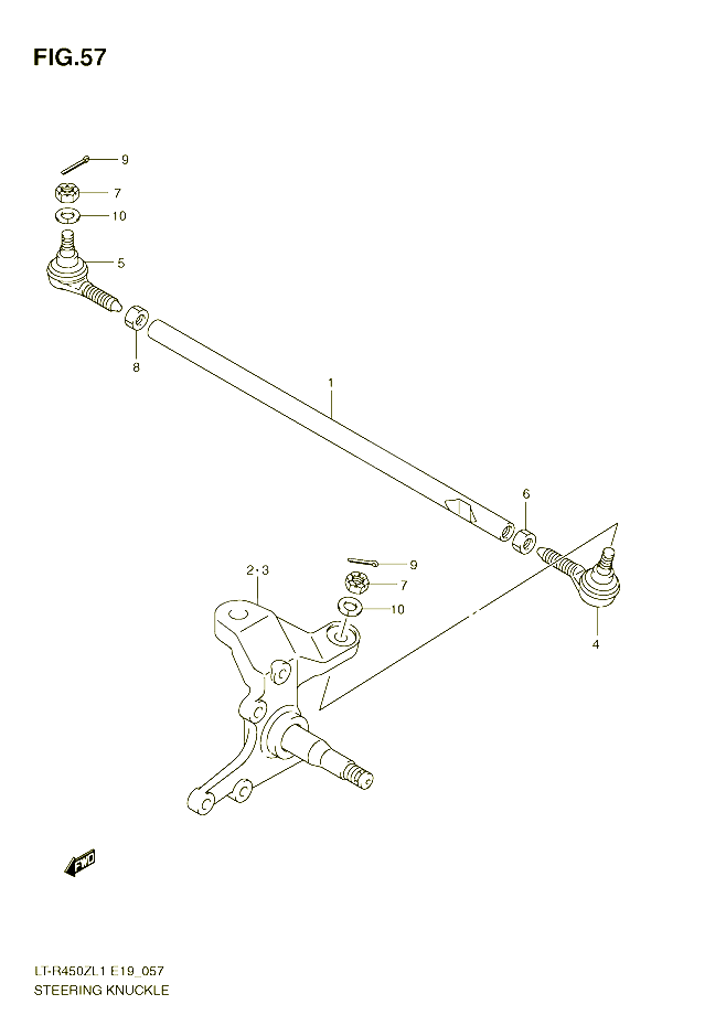 BIELLETTES DE DIRECTION MOYEU POUR SUZUKI QUADRACER 450 2011 POUR SUZUKI QUADRACERLT R450L1