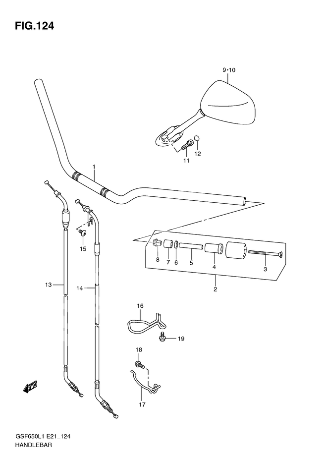 GUIDON POUR BANDIT 650(GSF650AL1) 2011