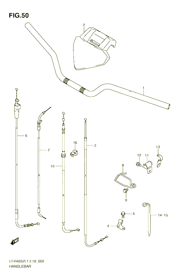 GUIDON POUR SUZUKI QUADRACER 450 2011 POUR SUZUKI QUADRACERLT R450L1