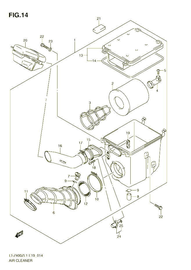 FILTRE A AIR POUR SUZUKI QUADSPORT 400 2011 POUR SUZUKI QUADSPORTLT Z400L1