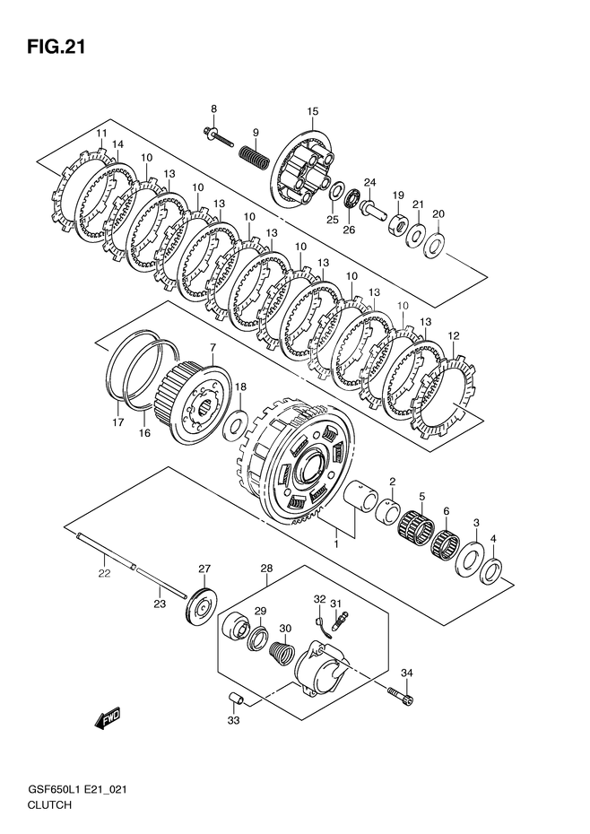 EMBRAYAGE POUR BANDIT 650GSF650AL1 2011