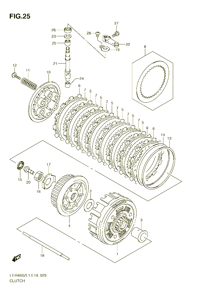 EMBRAYAGE POUR SUZUKI QUADRACER 450 2011 POUR SUZUKI QUADRACERLT R450L1