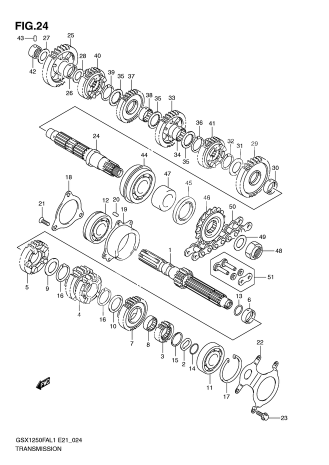 TRANSMISSION POUR SUZUKI GSX FGSX1250FAL1 2011