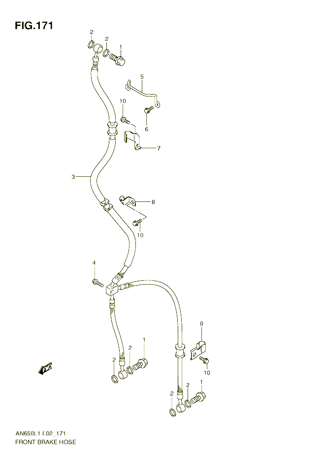 DURITE DE FREIN AVANT AN650L1 E19 POUR SUZUKI BURGMAN 650 2011 POUR BURGMAN 650 AN650AL1