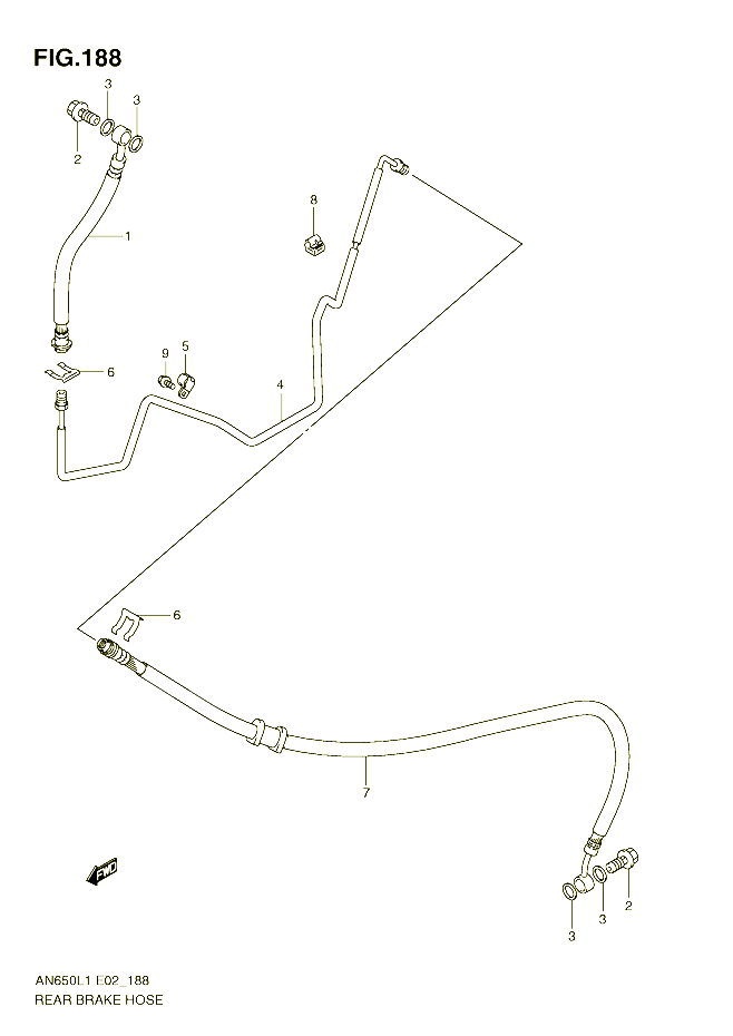 DURITE DE FREIN ARRIERE AN650L1 E19 POUR SUZUKI BURGMAN 650 2011 POUR BURGMAN 650 AN650AL1