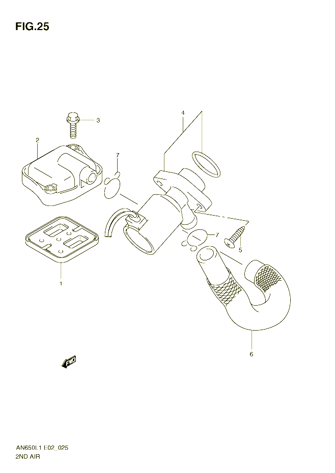 SYSTEME RECYCLAGE GAZ ECHAPPEMENT POUR SUZUKI BURGMAN 650 2011 POUR BURGMAN 650 AN650AL1