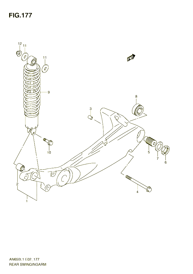 BRAS OSCILLANT ARRIERE POUR SUZUKI BURGMAN 650 2011 POUR BURGMAN 650 AN650AL1