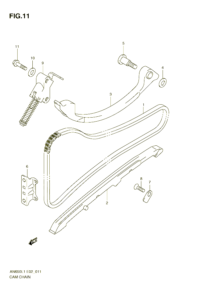 DISTRIBUTION POUR SUZUKI BURGMAN 650 2011 POUR BURGMAN 650 AN650AL1