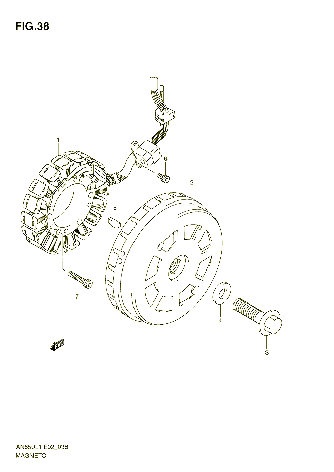 ALLUMAGE ROTOR STATOR POUR SUZUKI BURGMAN 650 2011 POUR BURGMAN 650 AN650AL1