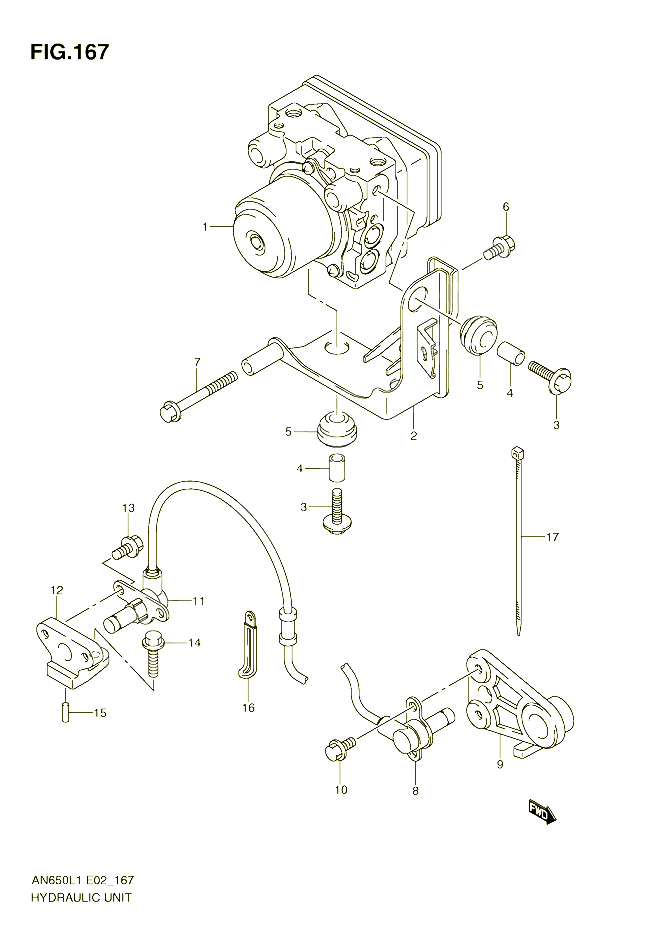 SYSTEME ABS AN650AL1 E19 POUR SUZUKI BURGMAN 650 2011 POUR BURGMAN 650 AN650AL1