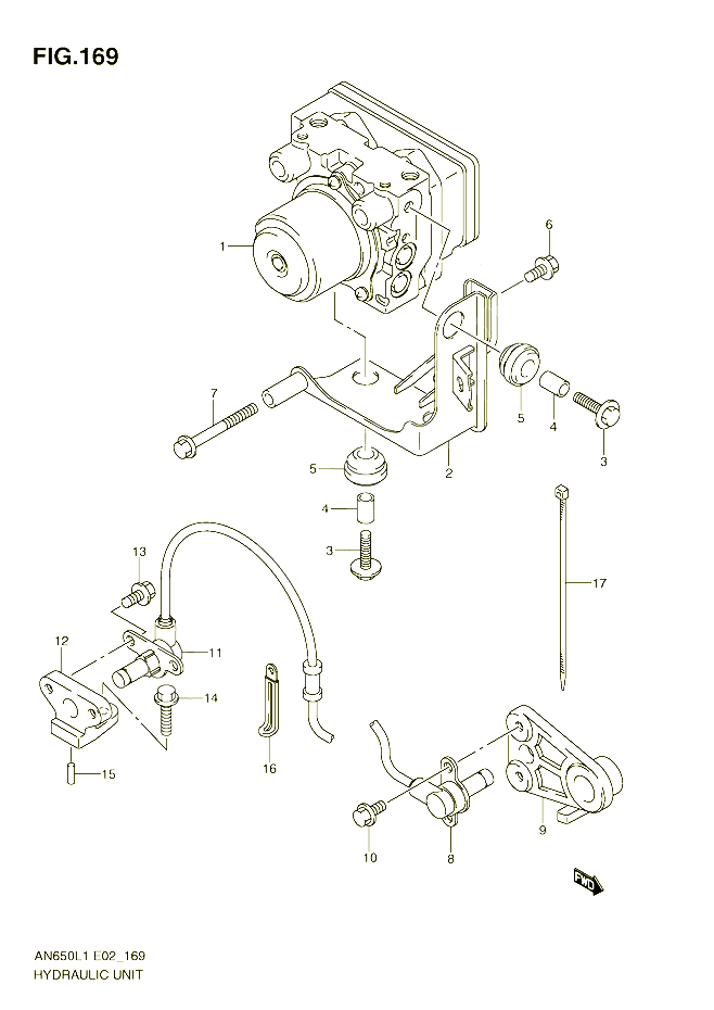 SYSTEME ABS AN650AL1 E51 POUR SUZUKI BURGMAN 650 2011 POUR BURGMAN 650 AN650AL1