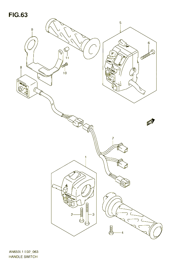 COMMODOS AN650AL1 E19 POUR SUZUKI BURGMAN 650 2011 POUR BURGMAN 650 AN650AL1