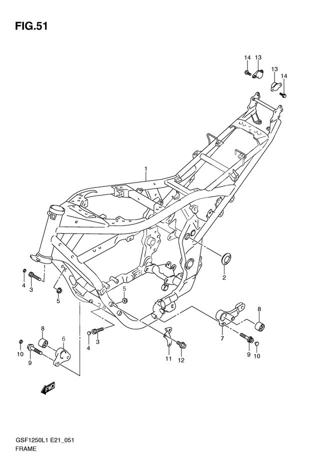 CADRE POUR SUZUKI BANDITGSF1250L1 2011