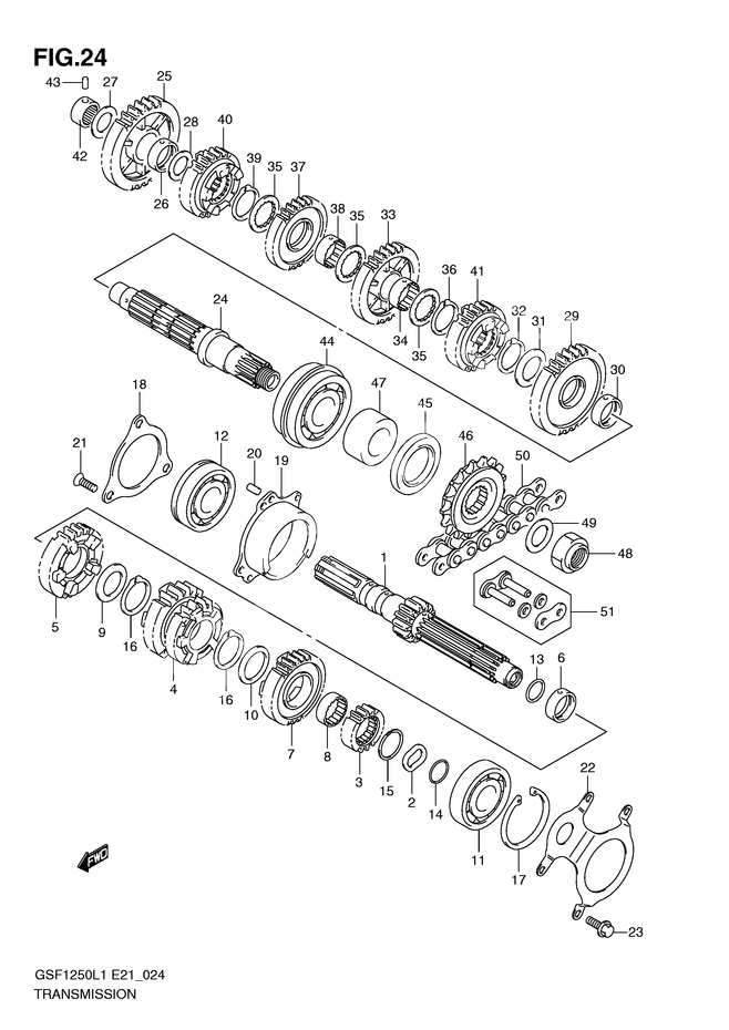 TRANSMISSION POUR SUZUKI BANDITGSF1250L1 2011