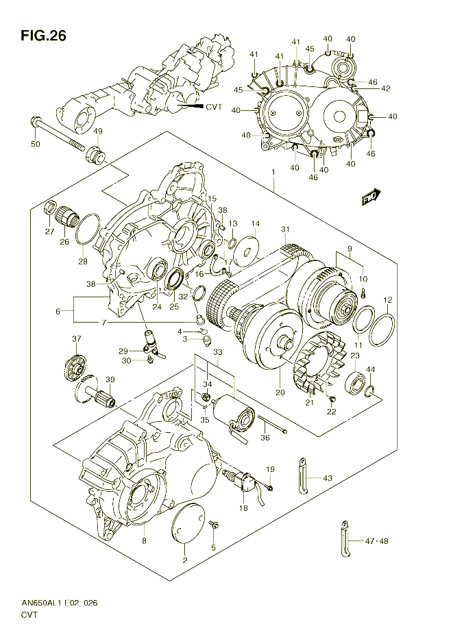 ENSEMBLE CARTER DE TRANSMISSION POUR SUZUKI BURGMAN 650 2011 POUR BURGMAN 650 AN650AL1